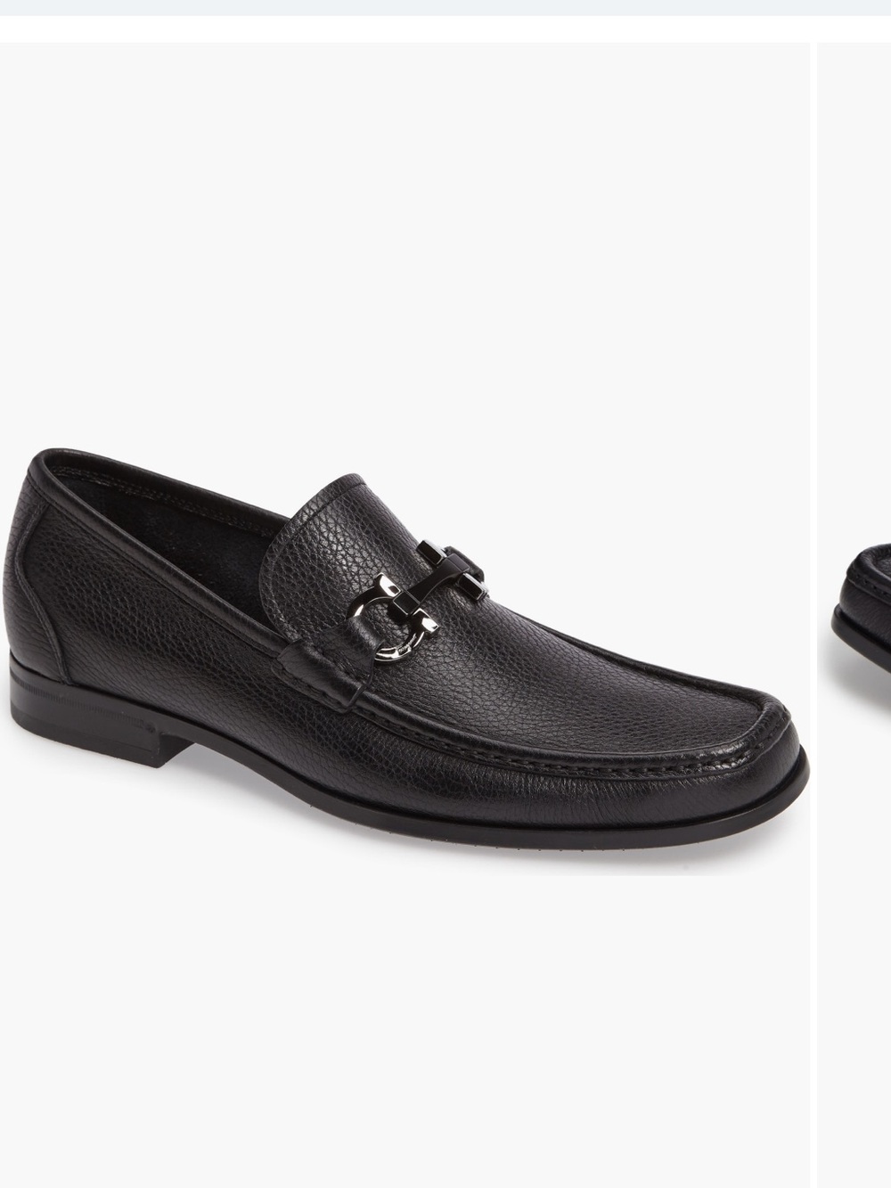 Ferragamo Grandioso pebbled driving shoe  with double gancio ornament shoe